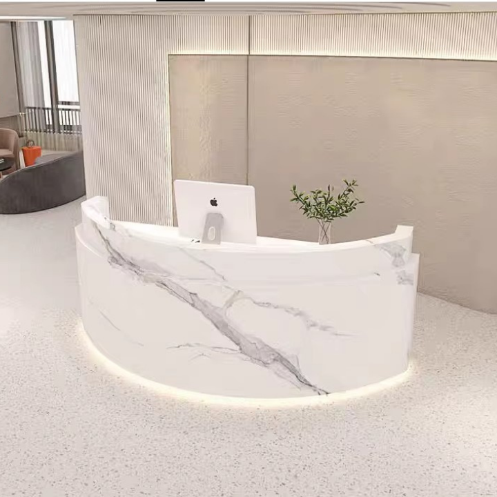 Marble Oval Resepsiyon Bankosu